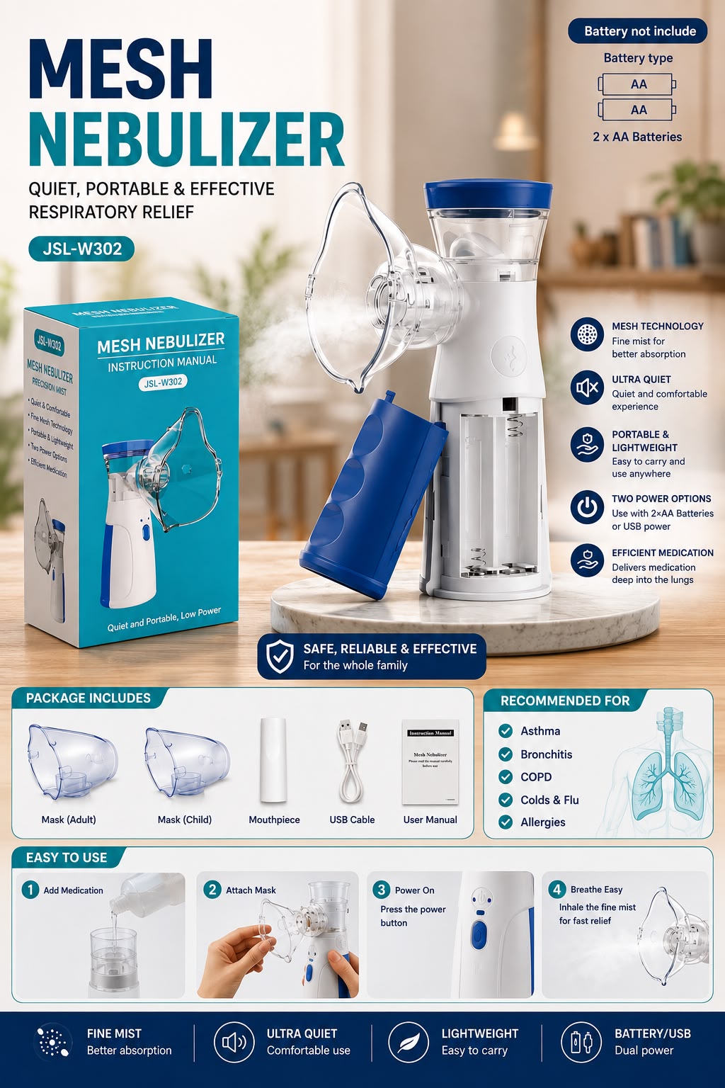 Portable Mesh Nebulizer